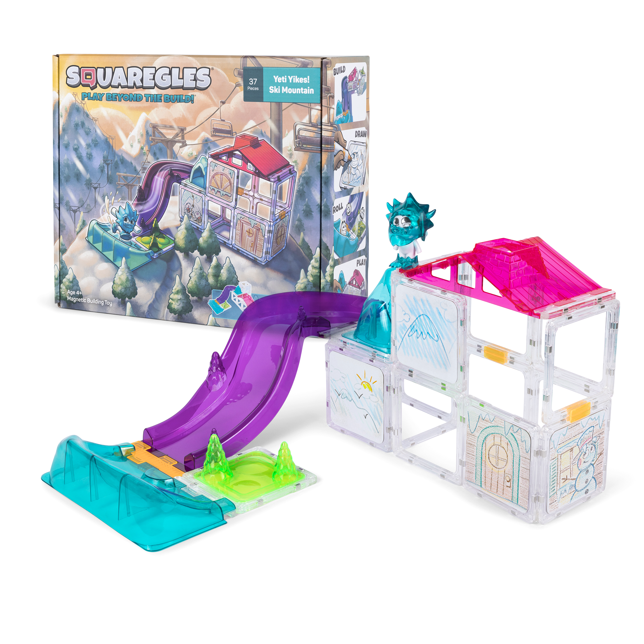 Build using pieces from Yeti Yikes! Ski Mountain with the box pictured